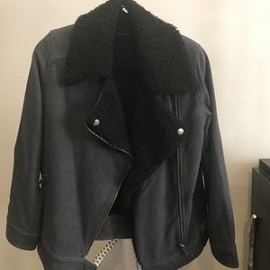 Motorcycle style fleece jacket